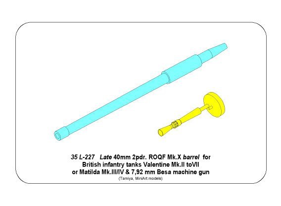 Aber 35L-227 Late barrel for Valentine Mk.II to VII or Matilda Mk.III/IV with Besa MG barrel 1/35 – immagine 9