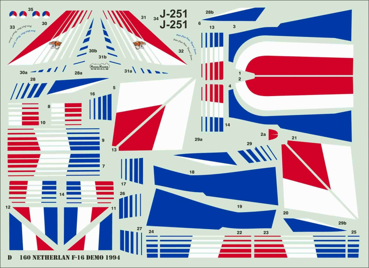 ModelMaker Decals D48160 Dutch F-16 Demo 1994 1/48 – imagen 4