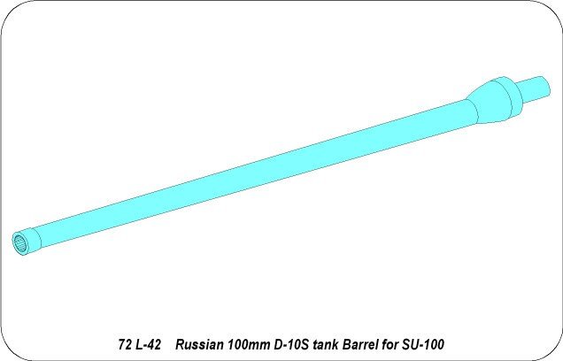 Aber 72L-42 Lufa 100 mm do SU-100 / Russian 100 mm Barrel for SU-100 1/72 – immagine 6