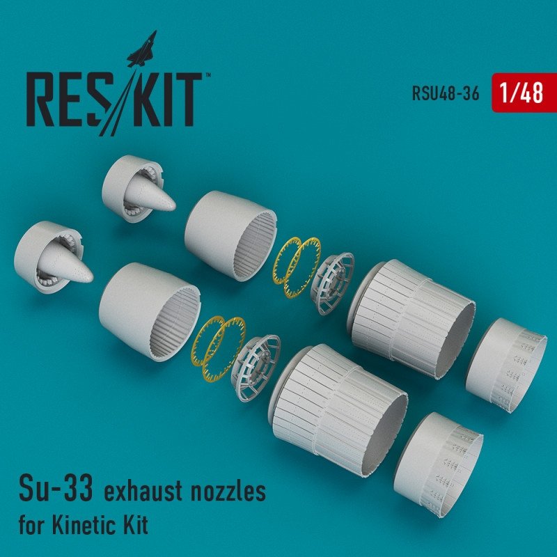 RESKIT RSU48-0036 Buses d&amp;#39;échappement Su-33 pour maquette Kinetic 1/48