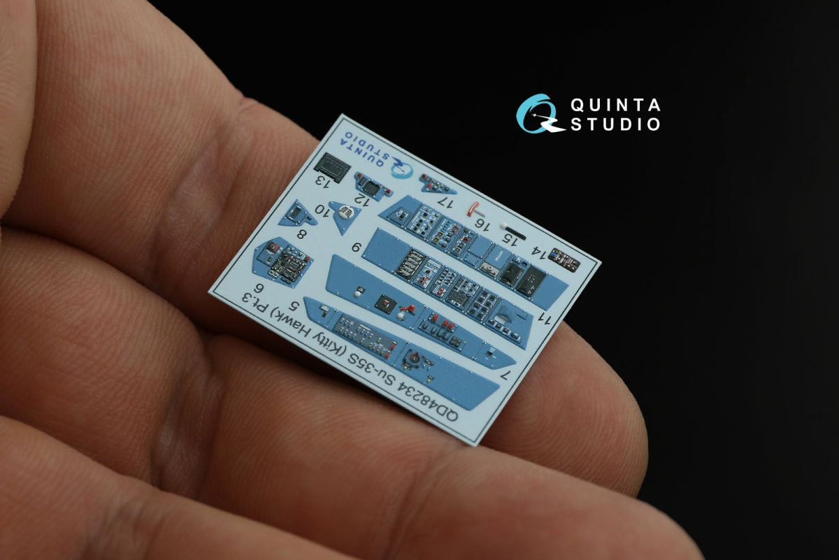 Quinta Studio QD48234 Su-35S 3D-Printed &amp;amp; coloured Interior on decal paper (KittyHawk) 1/48 – zdjęcie 6