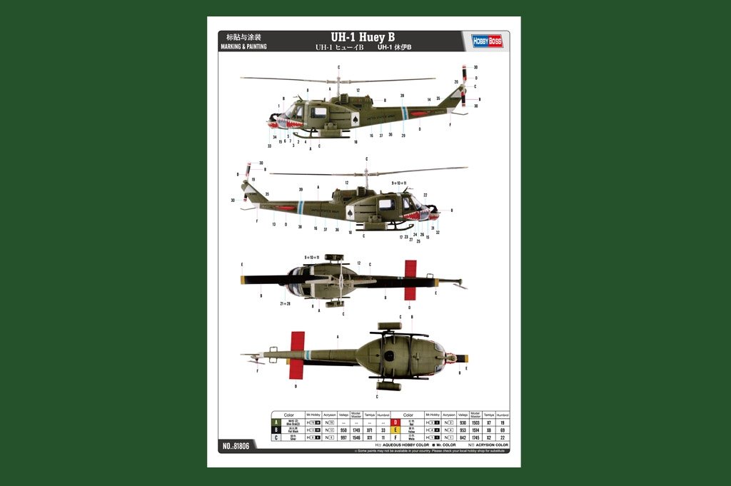 Hobby Boss 81806 UH-1 Huey B 1/18 – Bild 3