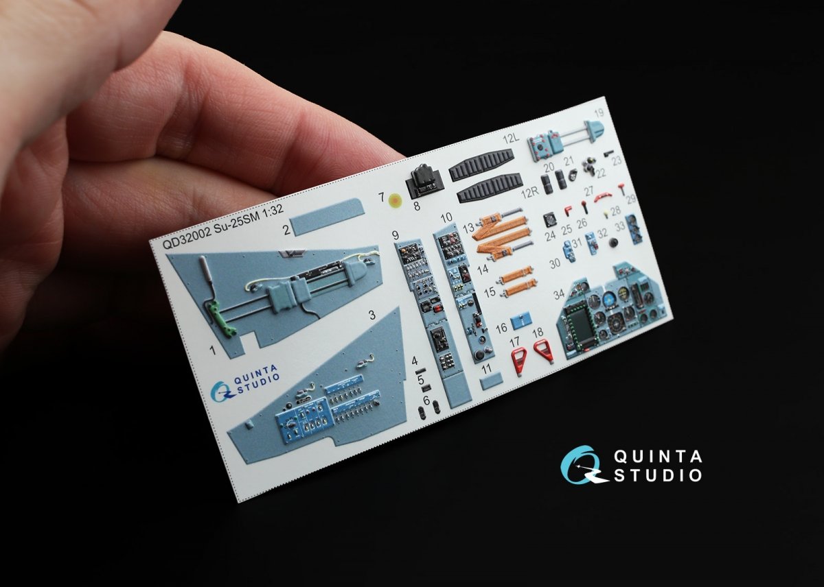 Quinta Studio QD32002 Su-25SM 3D-Printed &amp;amp; coloured Interior on decal paper (for Trumpeter kit) 1/32 – immagine 6