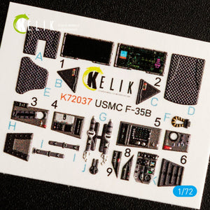 KELIK K72037 Décalcomanies 3D intérieures pour maquette Academy au 1/72 du F-35B