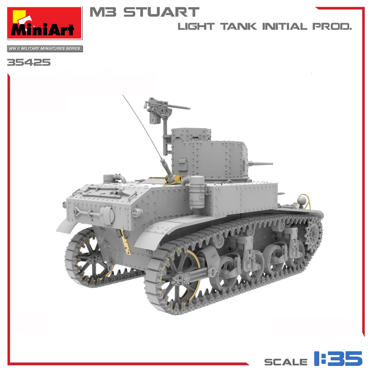 MiniArt 35425 M3 STUART LIGHT TANK, INITIAL PROD 1/35 – immagine 6