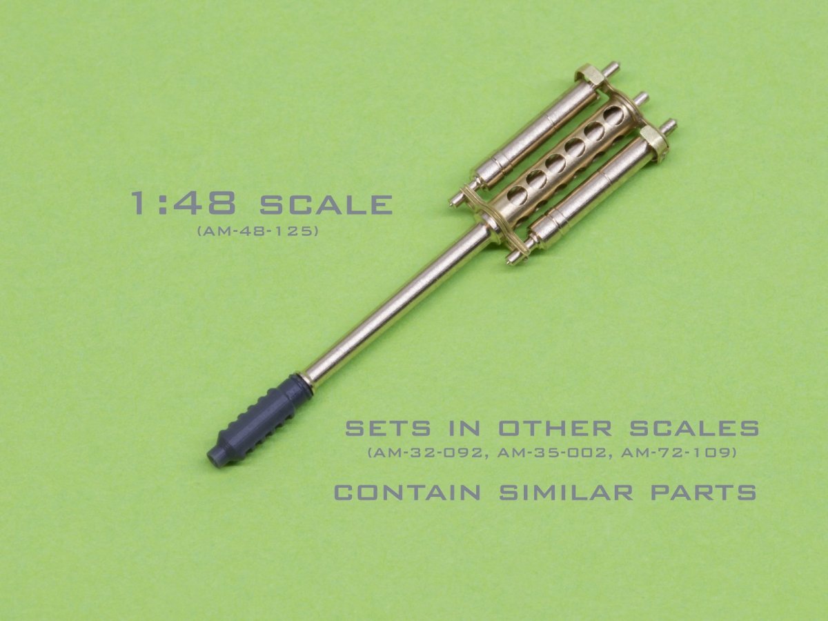 Master AM-32-092 AH-64 Apache - M230 Chain Gun barrel (30mm), Pitot Tubes and tail antenna (resin, PE and turned parts) 1/32 – Bild 5