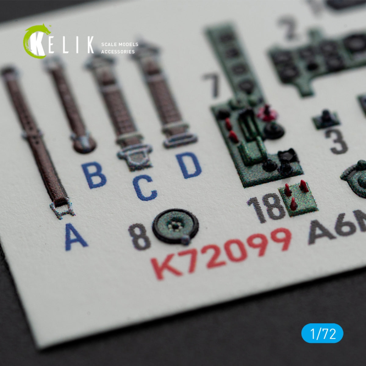 KELIK K72099 A6M5 Zero - interior 3D decals for Tamiya kit 1/72 – image 6