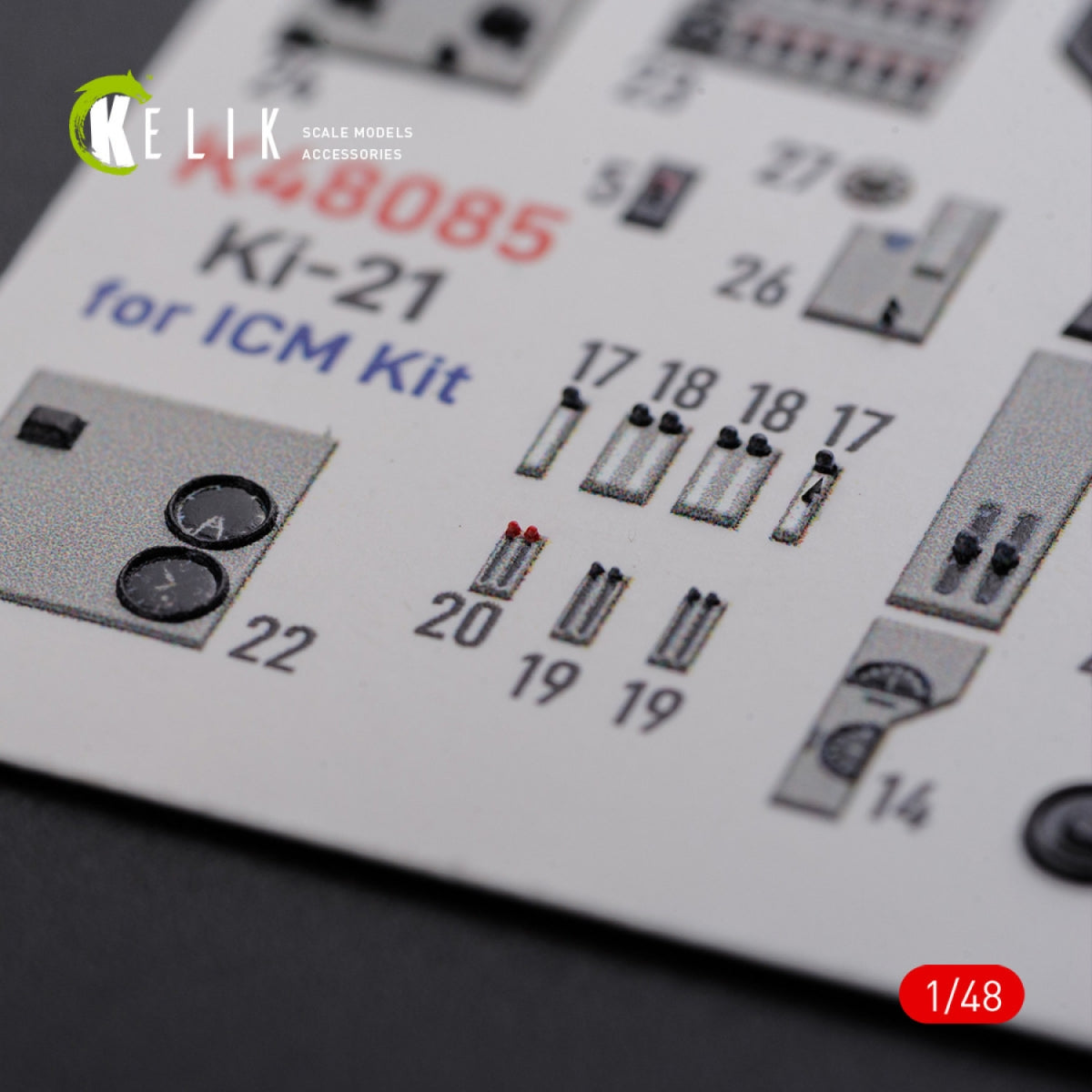 KELIK K48085 KI-21 interior 3D decals for ICM kit 1/48 – image 6