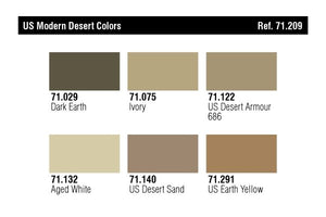 Vallejo 71209 US Modern Desert Colors (6x17ml) – immagine 2