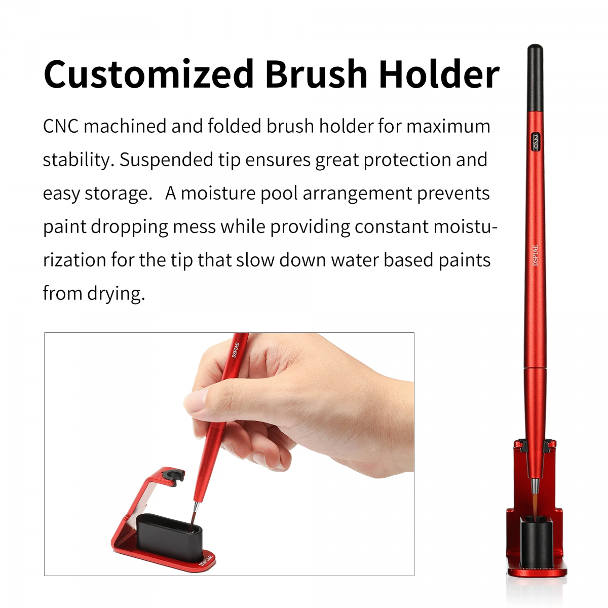 DSPIAE AT-FB01 Fine Brush With Replacable Point Tip - Red / Precyzyjny pędzel z wymienną końcówką – Bild 6