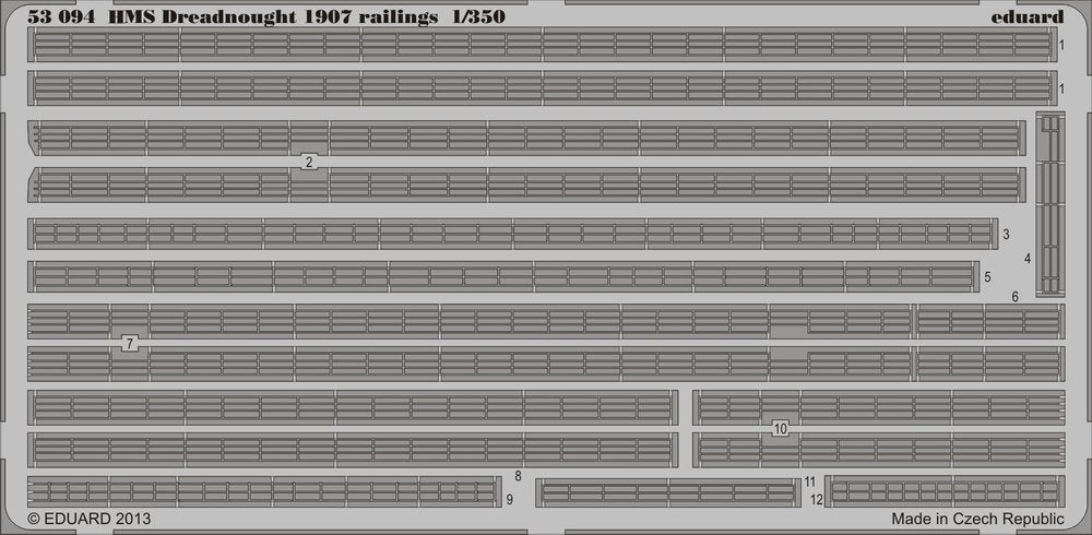 Eduard 53094 HMS Dreadnought 1907 railings 1/350 TRUMPETER