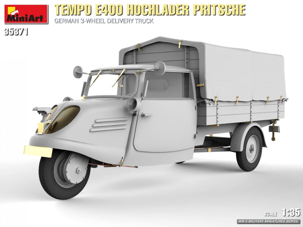 MiniArt 35371 Tempo E400 Hochlader Pritsche German 3-wheel delivery truck 1/35 – Bild 7