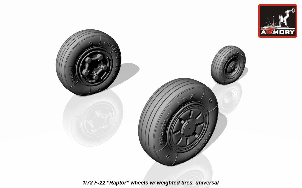 Armory Models AW72315 F-22 Raptor wheels w/ weighted tyres 1/72 – immagine 3