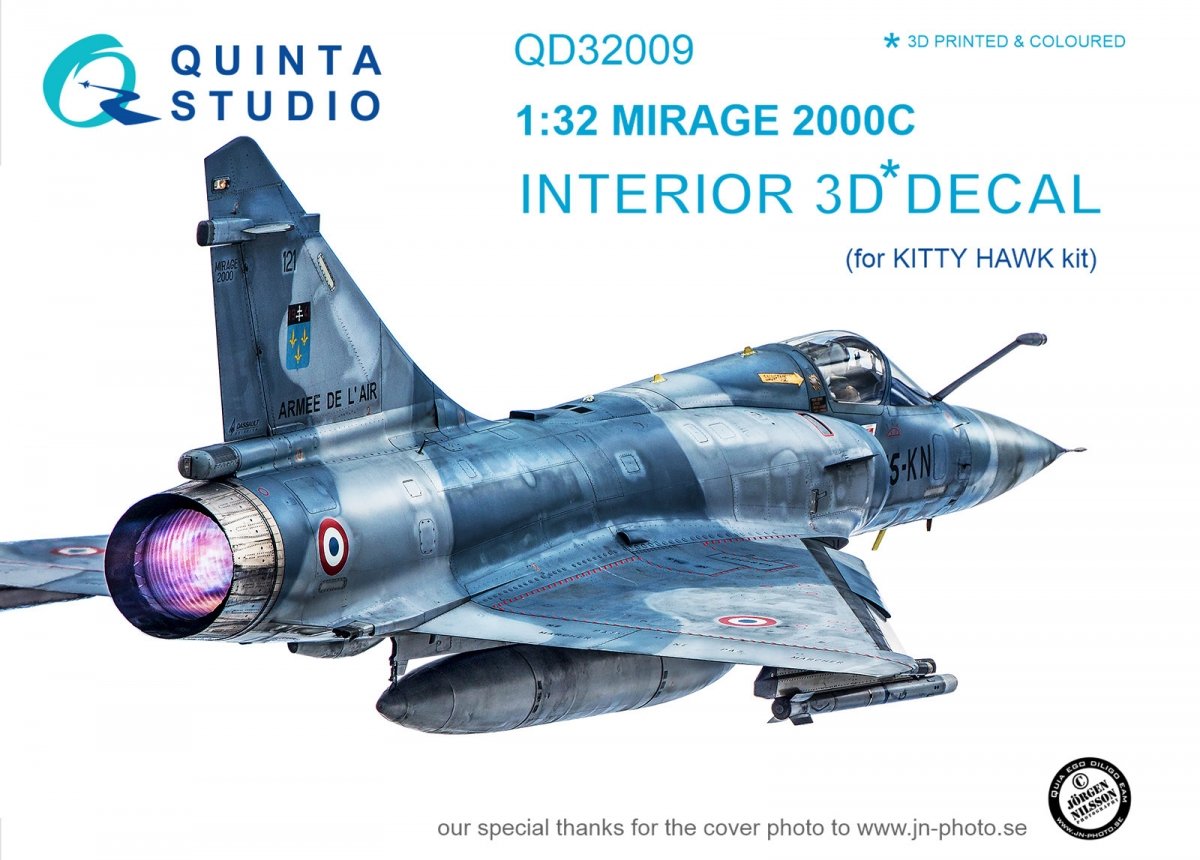 Quinta Studio QD32009 Mirage 2000C 3D-Printed &amp;amp; coloured Interior on decal paper (for Kitty Hawk kit) 1/32