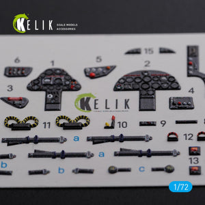 KELIK K72093 Folland Gnat T.1 interior 3D decals for Airfix kit 1/72 – immagine 3
