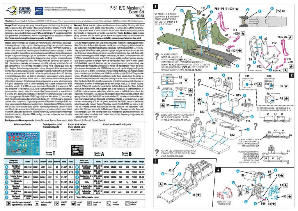 Arma Hobby 70038 P-51 B/C Mustang™ Expert Set 1/72 – Bild 7