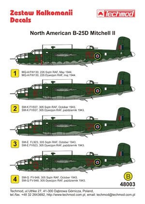 Techmod 48003 - North American B-25D Mitchell II 1/48 – immagine 2