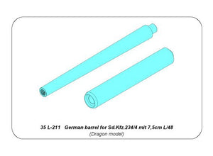 Aber 35L-211 German barrel for Sd.Kfz.234/4 mit 7,5cm L/48 1/35 – imagen 8