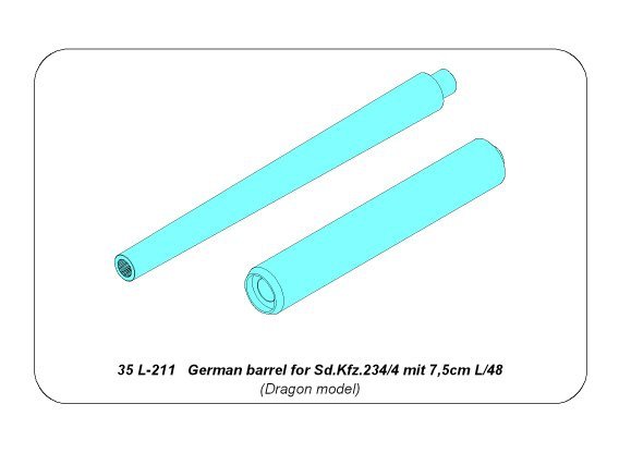 Aber 35L-211 German barrel for Sd.Kfz.234/4 mit 7,5cm L/48 1/35 – imagen 8