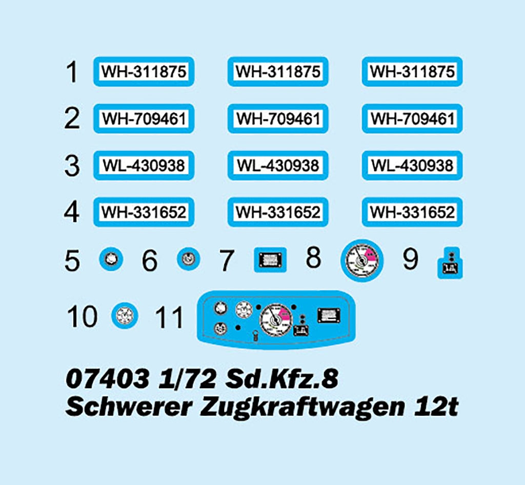 Trumpeter 07403 German Sd.Kfz. 8 schwerer Zugkraftwagen 12t 1/72 – immagine 4