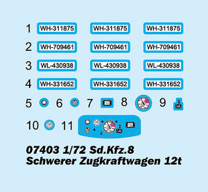 Trumpeter 07403 German Sd.Kfz. 8 schwerer Zugkraftwagen 12t 1/72 – immagine 4