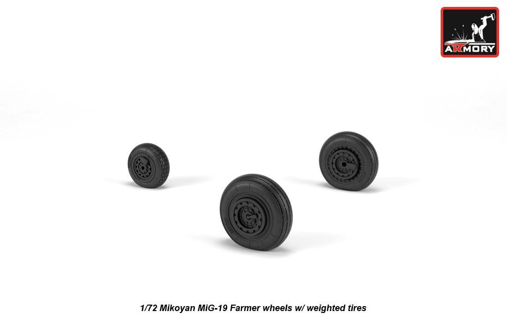 Armory Models AW72051 Mikoyan MiG-19 Farmer wheels w/ weighted tires 1/72 – zdjęcie 4