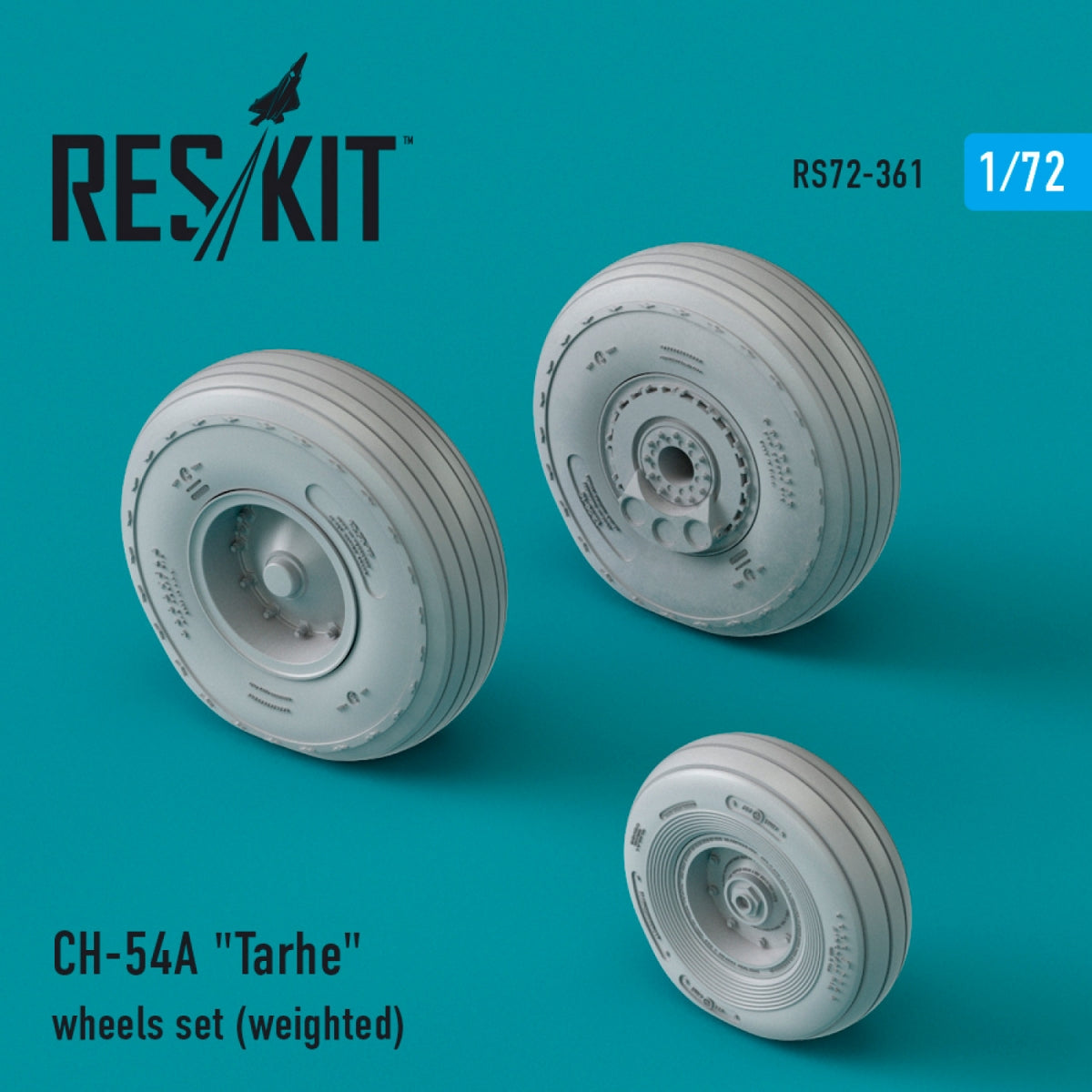 RESKIT RS72-0361 CH-54A &amp;quot;TARHE&amp;quot; WHEELS SET (WEIGHTED) 1/72