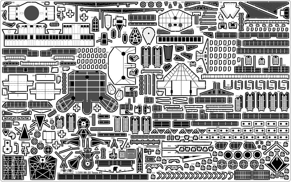 Pontos 35024FB USS BB-35 Texas 1945 Detail up set (20B Deck Blue Decl) 1/350 – Bild 12