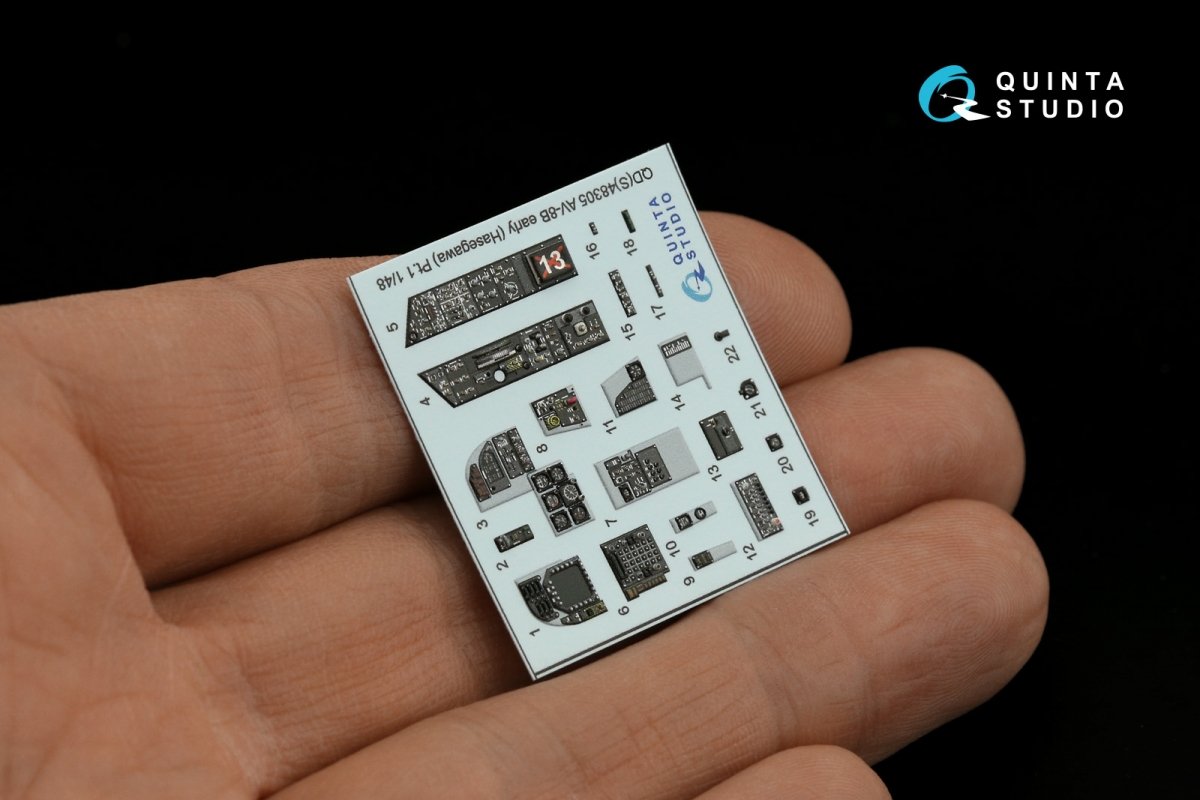 Quinta Studio QDS-48305 AV-8B Early 3D-Printed &amp;amp; coloured Interior on decal paper (Hasegawa) (Small version) 1/48 – immagine 3