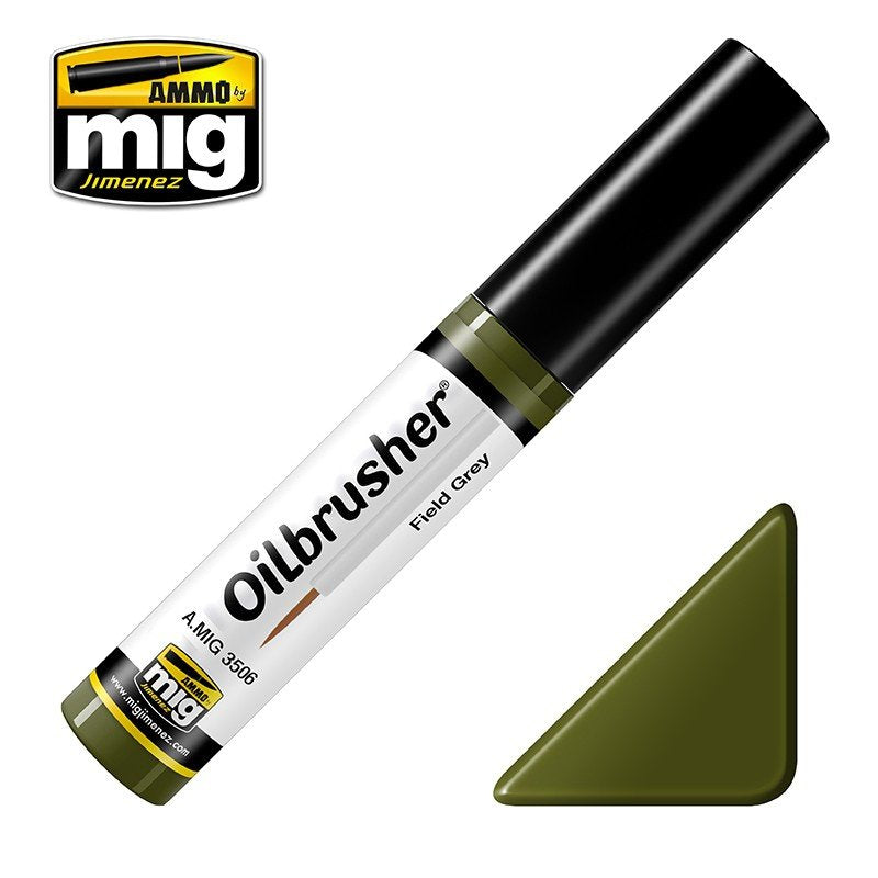 AMMO de Mig Jimenez 3506 Oilbrusher VERT TERRAIN - peinture à l&amp;#39;huile avec pinceau
