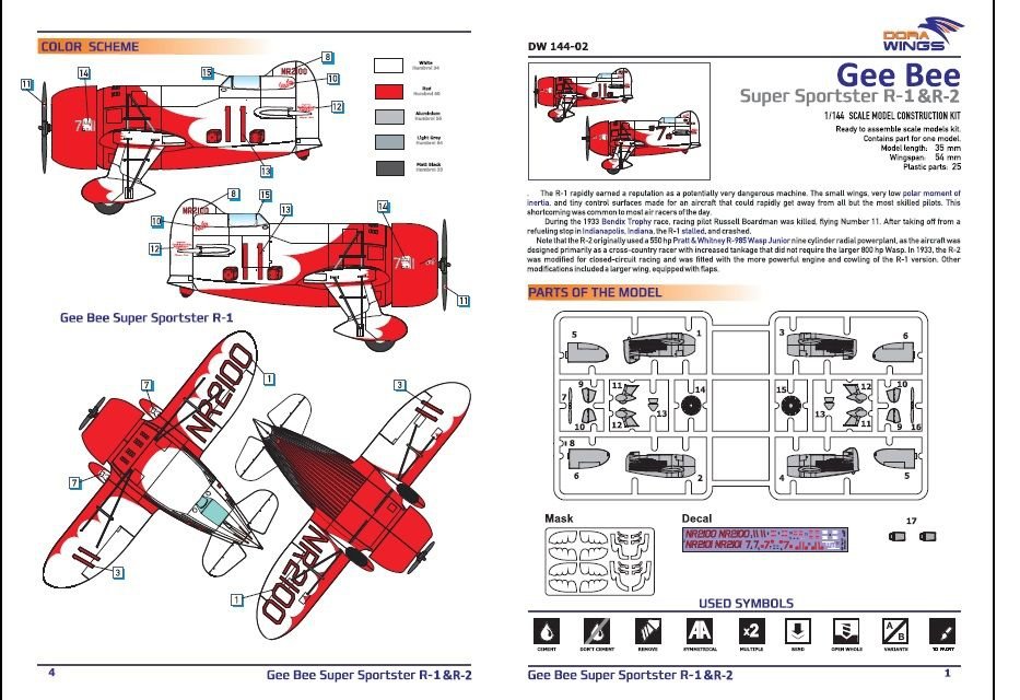 Dora Wings 14402 GeeBee Supersporster R1&amp;amp;R2 1/144 – immagine 4