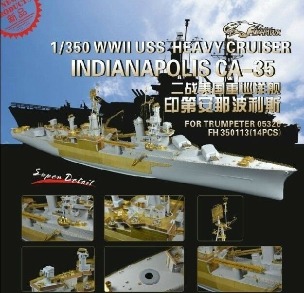 Flyhawk FH350113 WWII USS Heavy Cruiser Indianapolis CA-35 Super Detail Parts (for Trumpeter 05326) 1/350 – image 2