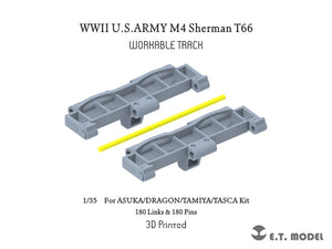 ET Model P35-095 WWII USARMY M4 Sherman T66 Chenilles fonctionnelles pour maquettes ASUKA/DRAGON/TAMIYA/TASCA au 1/35