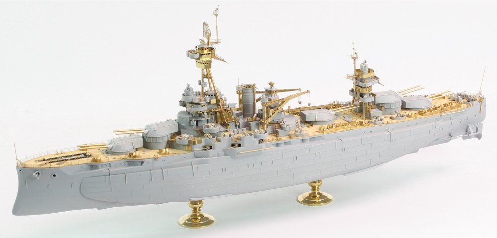 Pontos 35023FB USS BB-34 New York 1944 Detail-up set (w/Teak Blue Deck, Barrels, Resin, PE) – image 2