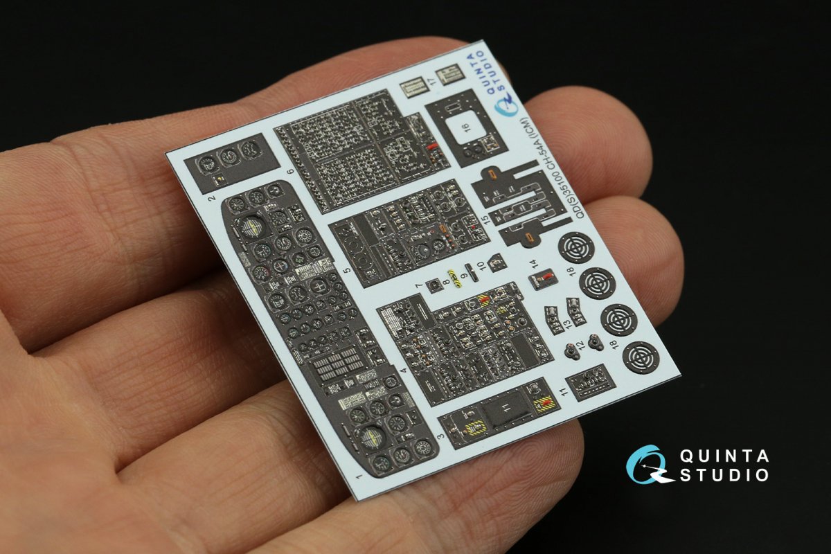 Quinta Studio QDS-35100 CH-54A 3D-Printed &amp;amp; coloured Interior on decal paper (ICM) (Small version) 1/35 – immagine 9