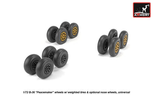 Armory Models AW72327 B-36 Peacemaker wheels w/ weighted tires, optional nose wheels 1/72 – Bild 3