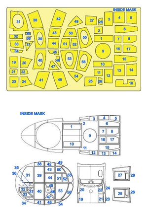 Omask 54084 Do 217 M Double-Sided Mask (for ICM) yellow masking tape 1/48