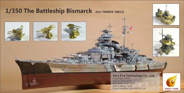 Very Fire VF350003 The Battleship Bismarck For Tamiya 78013 1/350 – immagine 2