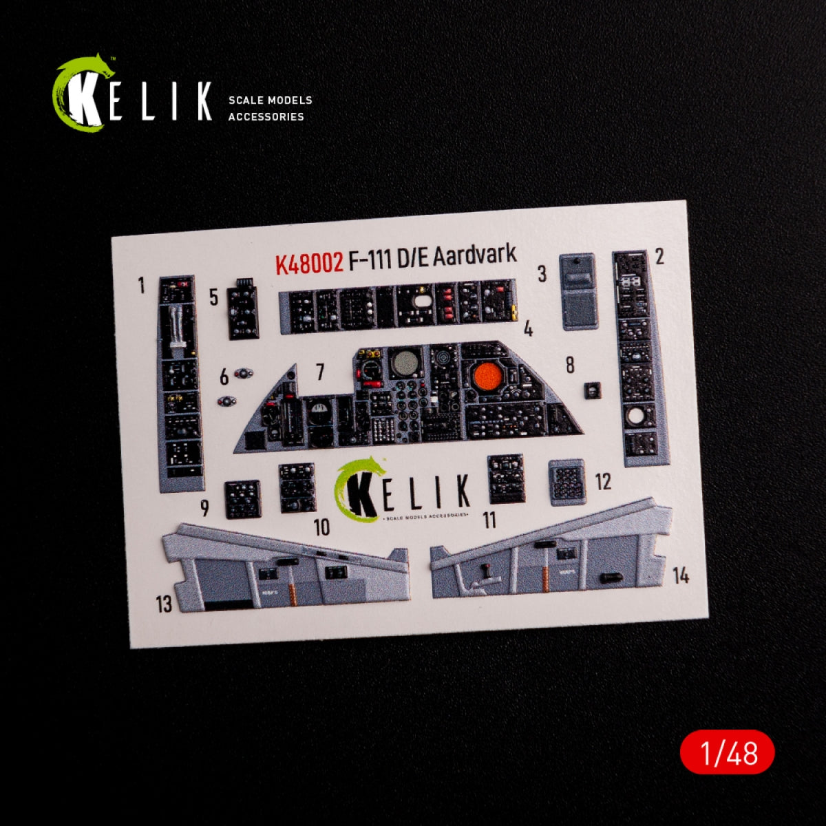 KELIK K48002 F-111 A/E Aardvark intérieur décalcomanies 3D pour kit HobbyBoss 1/48 – image 2