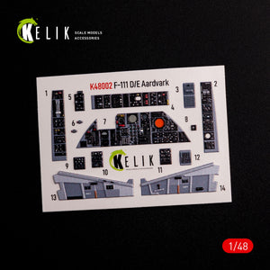KELIK K48002 F-111 A/E Aardvark intérieur décalcomanies 3D pour kit HobbyBoss 1/48 – image 2