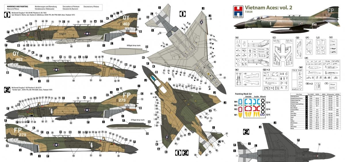 Hobby 2000 72028 F-4D Phanton II - Vietnam Aces 2 1/72 – imagen 2