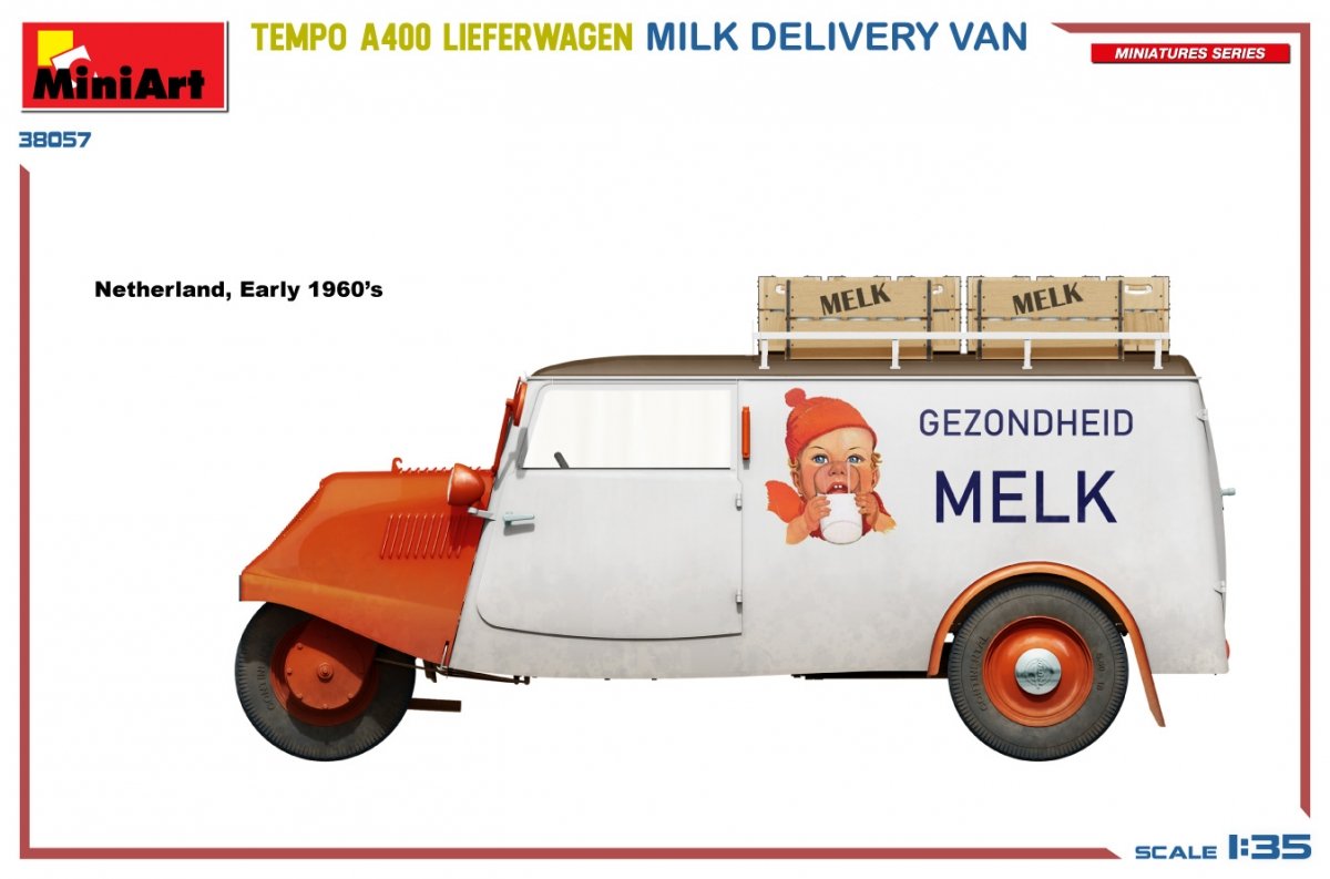 MiniArt 38057 TEMPO A400 LIEFERWAGEN. MILK DELIVERY VAN 1/35 – imagen 8