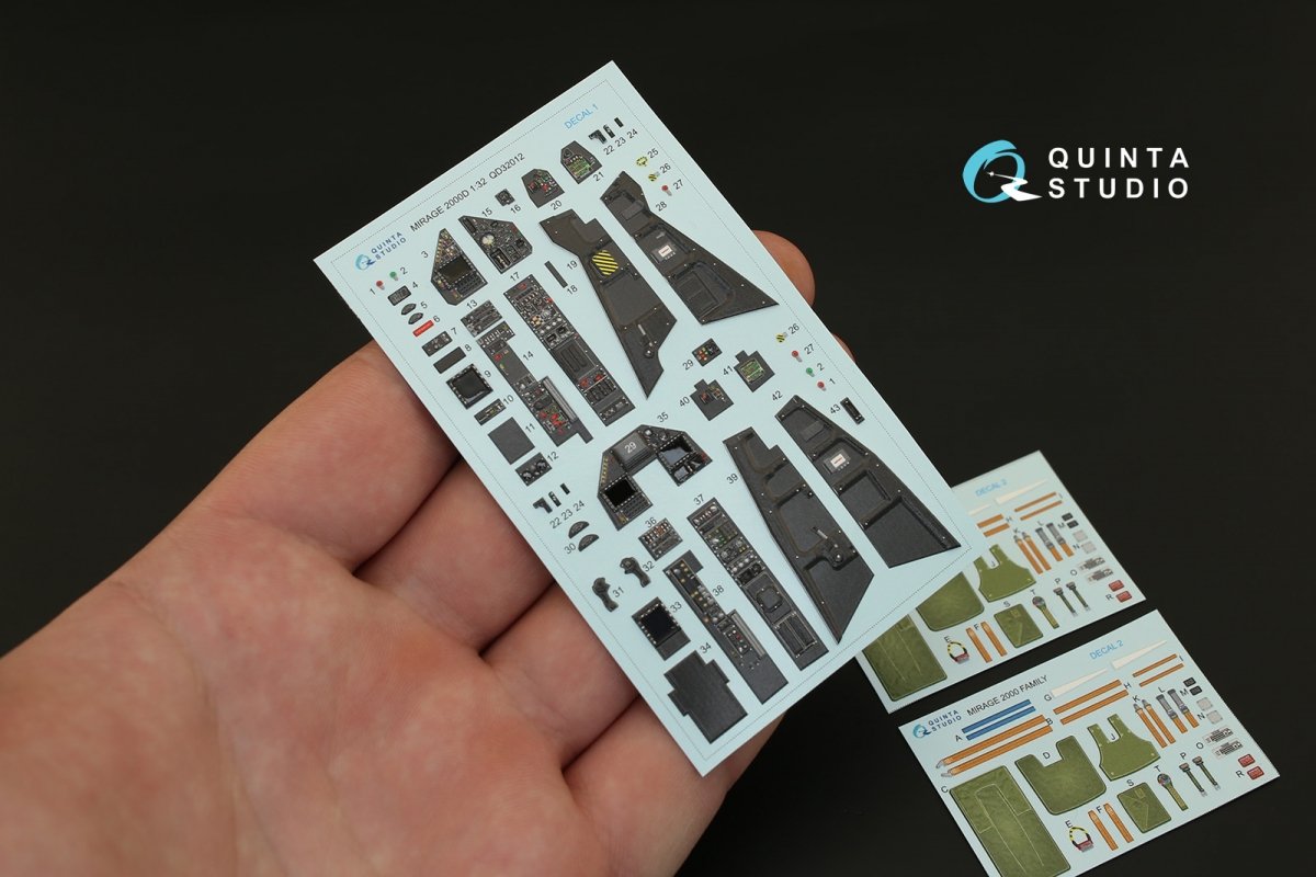 Quinta Studio QD32012 Mirage 2000D 3D-Printed &amp;amp; coloured Interior on decal paper (for Kitty Hawk kit) 1/32 – immagine 3