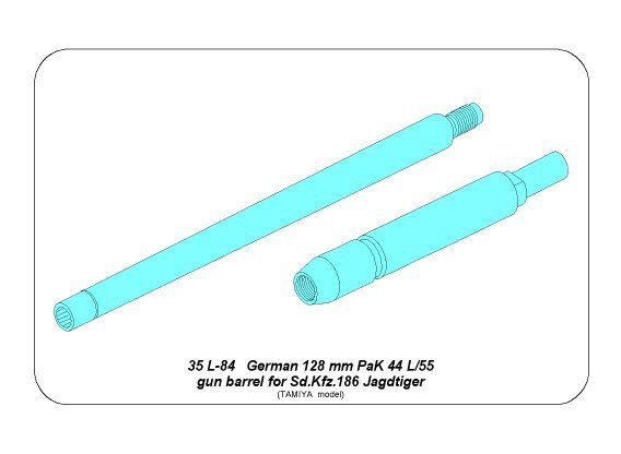 Aber 35L-084 128mm PaK 44 L/55 gun barrel for Sd.Kfz.186 Jagdtiger 1/35 – zdjęcie 8