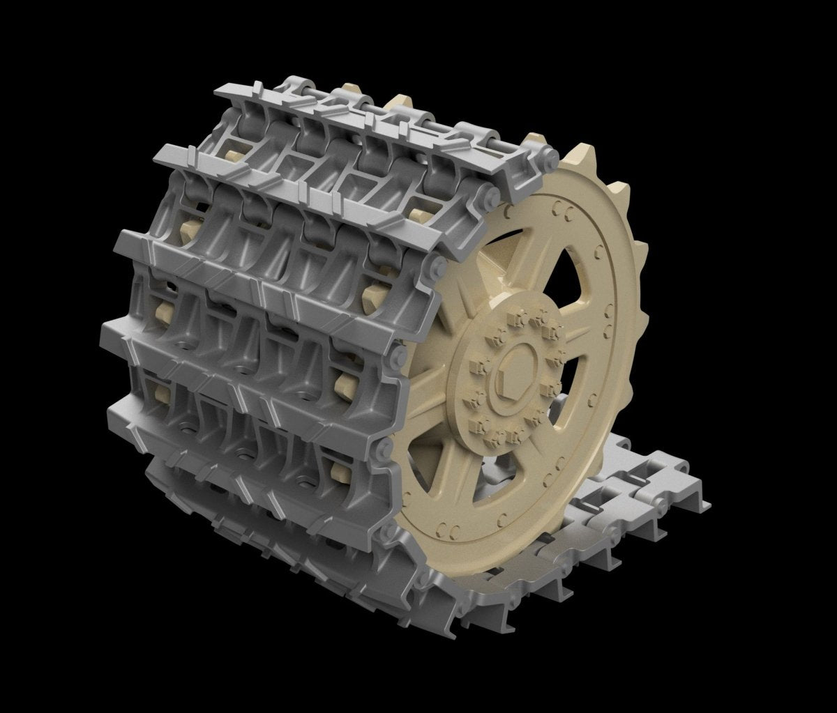 Panzer Art TR35-018 Entwicklungfahrzeug E-25 tracks + correct drive wheels 1/35 – Bild 4