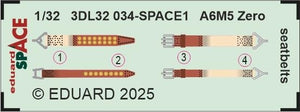 Eduard 3DL32034 A6M5 Zero seatbelts SPACE TAMIYA 1/32 – imagen 2