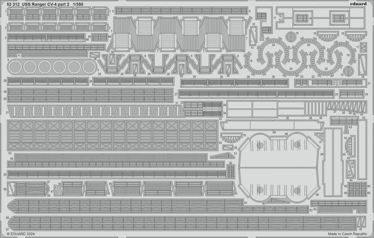 Eduard 53312 USS Ranger CV-4 partie 2 TRUMPETER 1/350