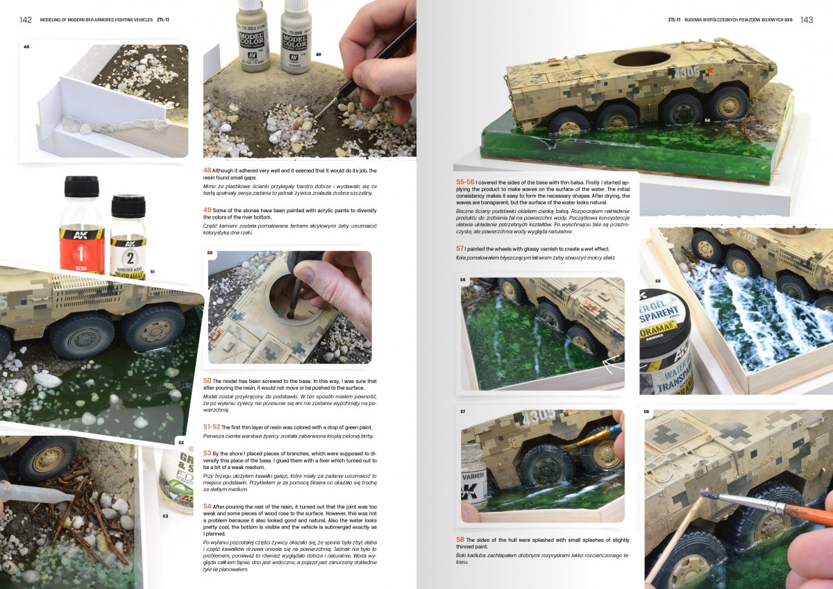 AK Interactive AK130017 MODELING MODERN ARMORED FIGHTING 8X8 VEHICLES (PL/EN) – immagine 7