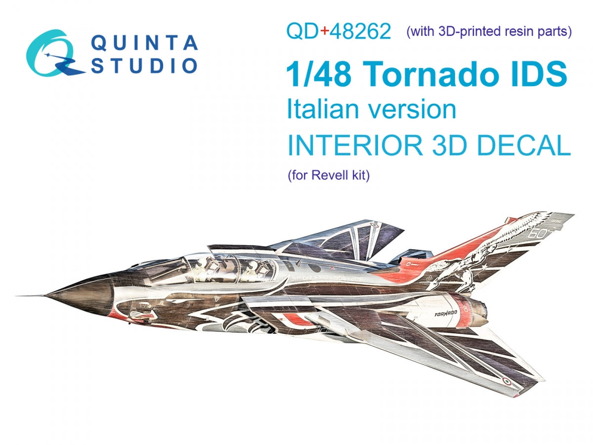 Quinta Studio QD+48262 Tornado IDS Italian 3D-Printed &amp; colored Interior on decal paper (Revell) (with 3D-printed resin parts) 1/48