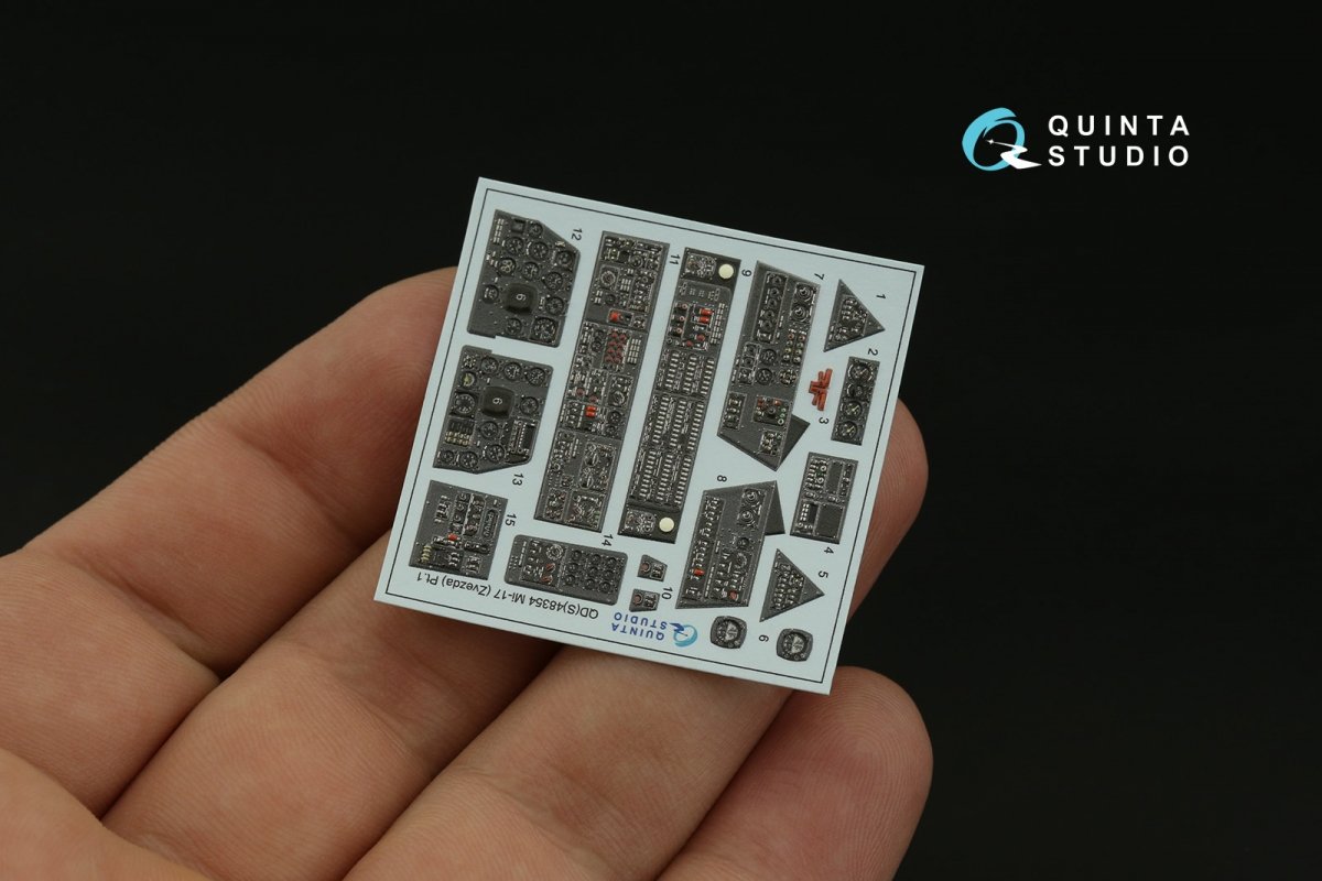 Intérieur imprimé en 3D et coloré sur papier décalcomanie (Zvezda) pour le Mi-17 (Mi-8MT version export) de Quinta Studio QDS-48354 (petite version) à l&amp;#39;échelle 1/48 – image 6